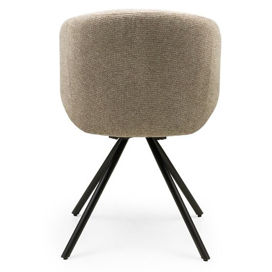 Sedia girevole Pearl mocha, gambe nere