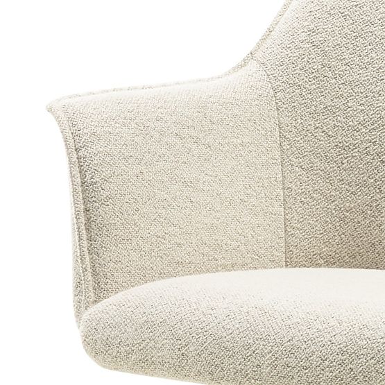 Sedia girevole Positano crema, rovere
