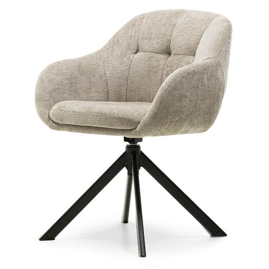 Sedia girevole Santos beige chiaro/gambe nere
