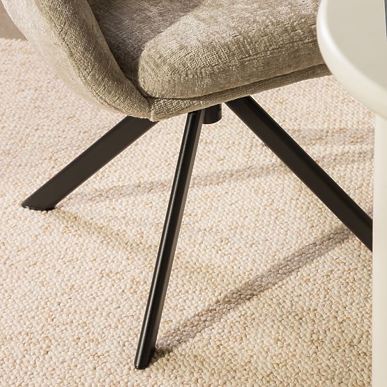 Sedia girevole Santos beige chiaro/gambe nere