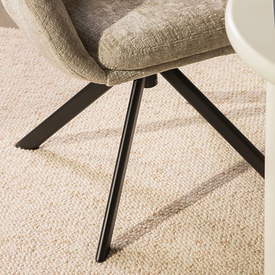 Sedia girevole Santos beige chiaro/gambe nere