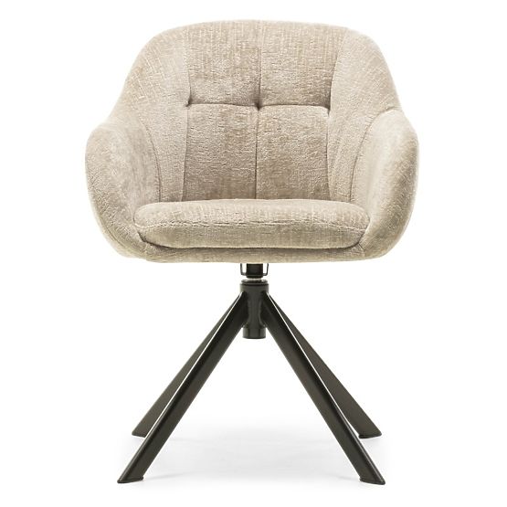 Sedia girevole Santos beige chiaro/gambe nere