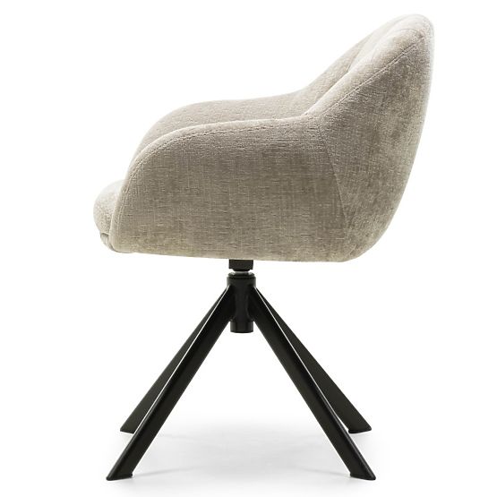 Sedia girevole Santos beige chiaro/gambe nere
