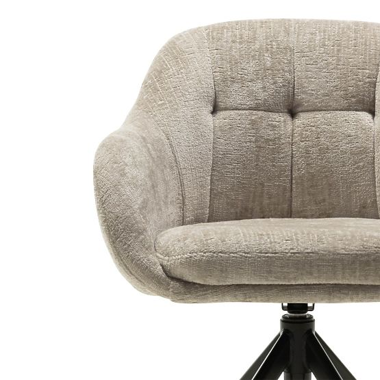 Sedia girevole Santos beige chiaro/gambe nere