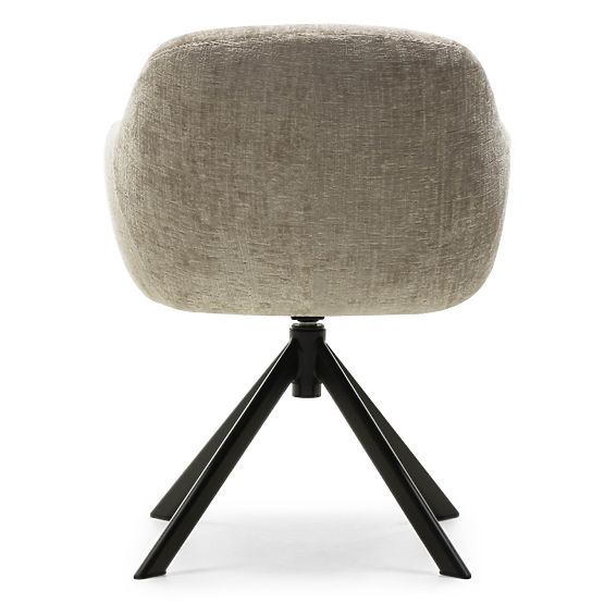 Sedia girevole Santos beige chiaro/gambe nere