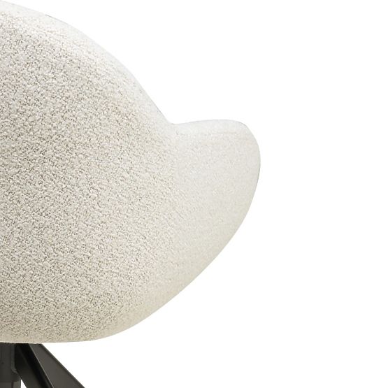 Sedia girevole Santos beige-crema/gambe nere
