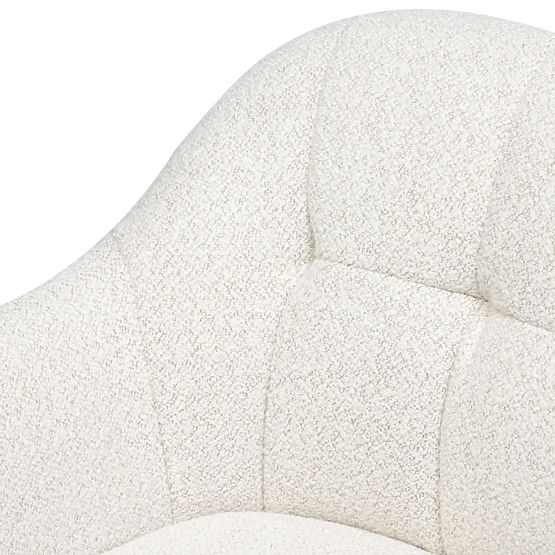 Sedia girevole Santos beige-crema/gambe nere