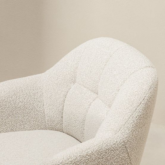 Sedia girevole Santos beige-crema/gambe nere
