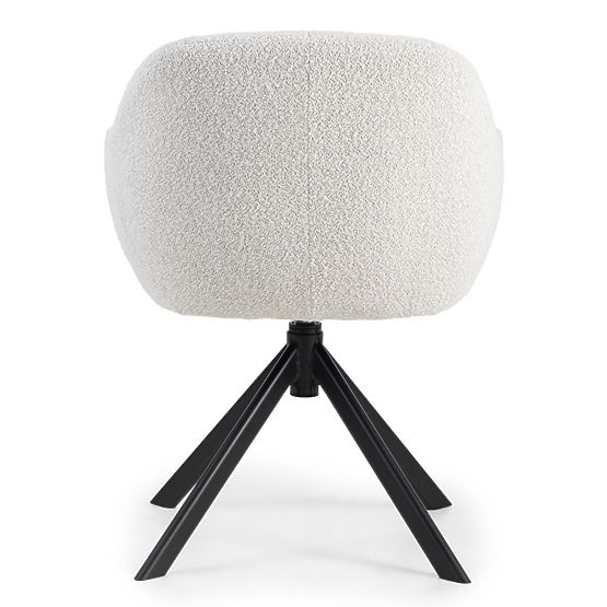 Sedia girevole Santos beige-crema/gambe nere