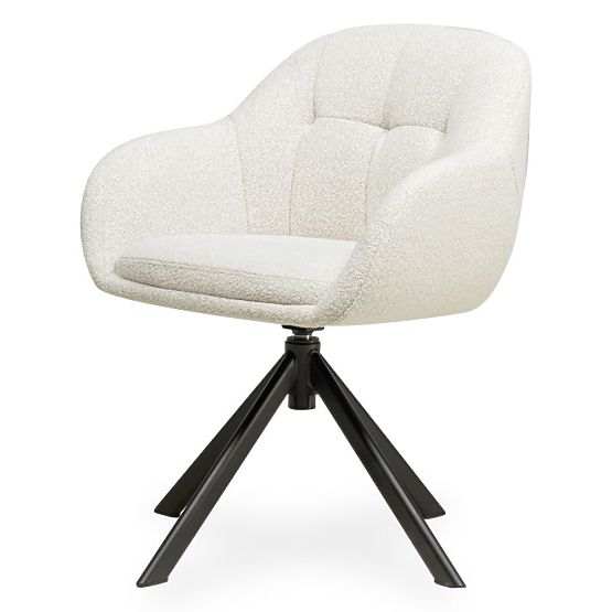 Sedia girevole Santos beige-crema/gambe nere