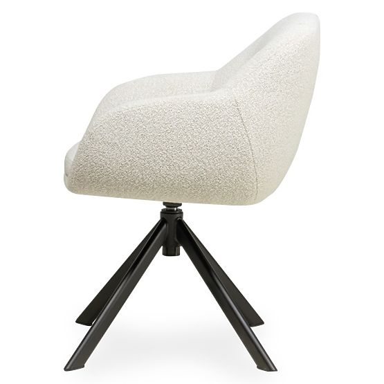 Sedia girevole Santos beige-crema/gambe nere