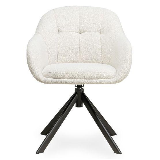 Sedia girevole Santos beige-crema/gambe nere