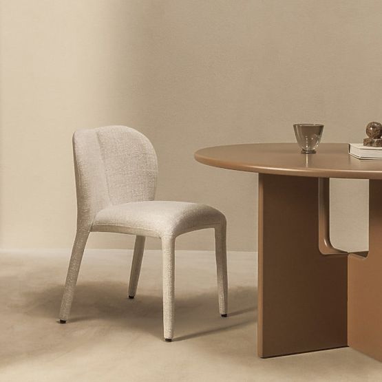 Sedia imbottita Asan, beige-grigio