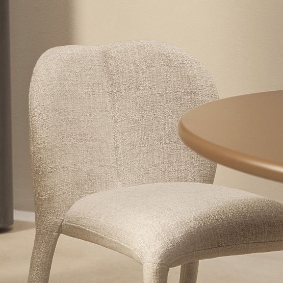 Sedia imbottita Asan, beige-grigio