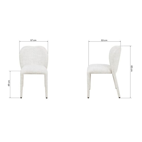 Sedia imbottita Asan, beige-grigio