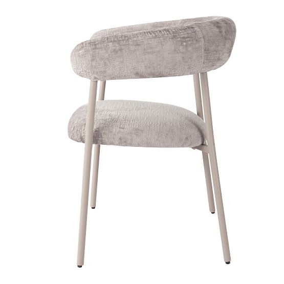 Sedia imbottita Campo, grigio scuro/gambe crema, bouclé