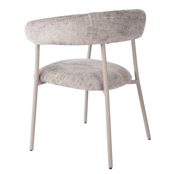 Sedia imbottita Campo, grigio scuro/gambe crema, bouclé