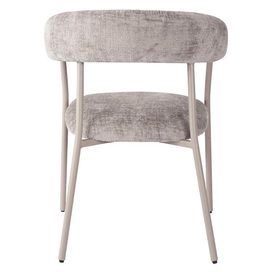Sedia imbottita Campo, grigio scuro/gambe crema, bouclé