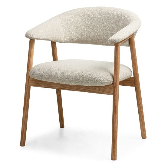 Sedia imbottita Capri, beige chiaro/legno di quercia