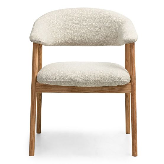 Sedia imbottita Capri, beige chiaro/legno di quercia