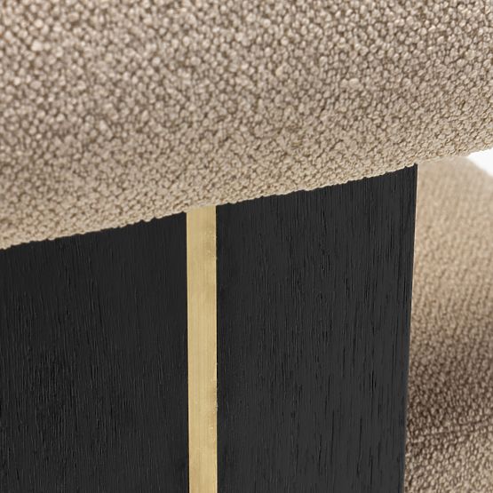 Sedia imbottita Chili beige/nera, legno di gomma