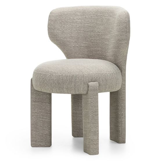 Sedia imbottita Elaine beige, forma arrotondata