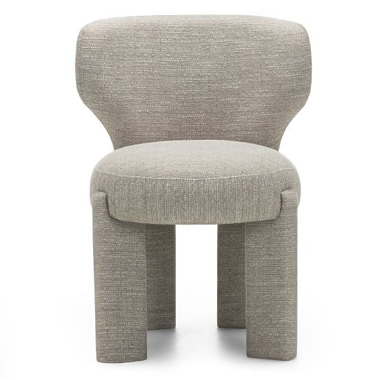Sedia imbottita Elaine beige, forma arrotondata