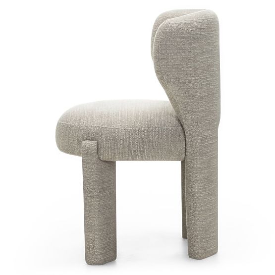 Sedia imbottita Elaine beige, forma arrotondata