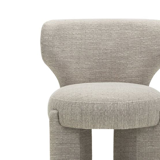 Sedia imbottita Elaine beige, forma arrotondata