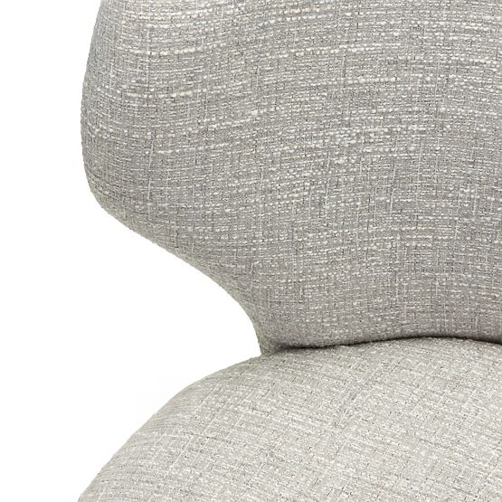 Sedia imbottita Elaine beige-grigio, forme arrotondate