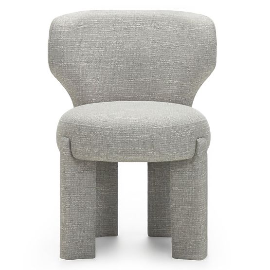 Sedia imbottita Elaine beige-grigio, forme arrotondate