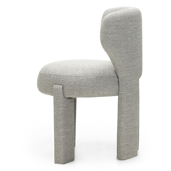 Sedia imbottita Elaine beige-grigio, forme arrotondate
