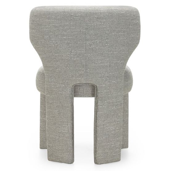 Sedia imbottita Elaine beige-grigio, forme arrotondate