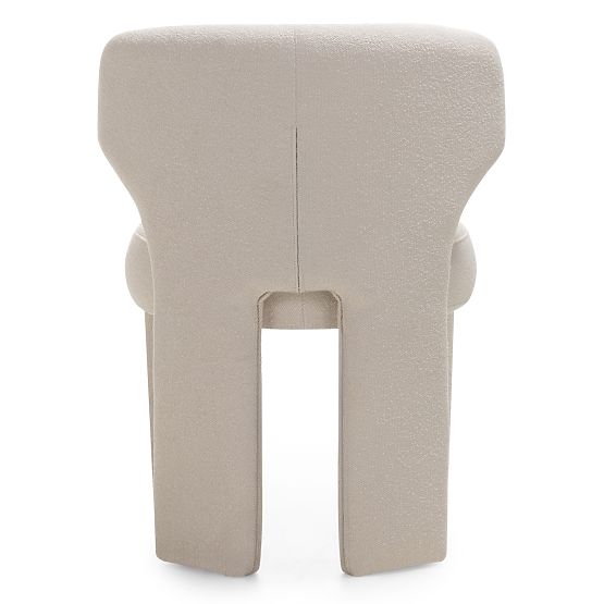 Sedia imbottita Elaine crema, boucle, forme arrotondate