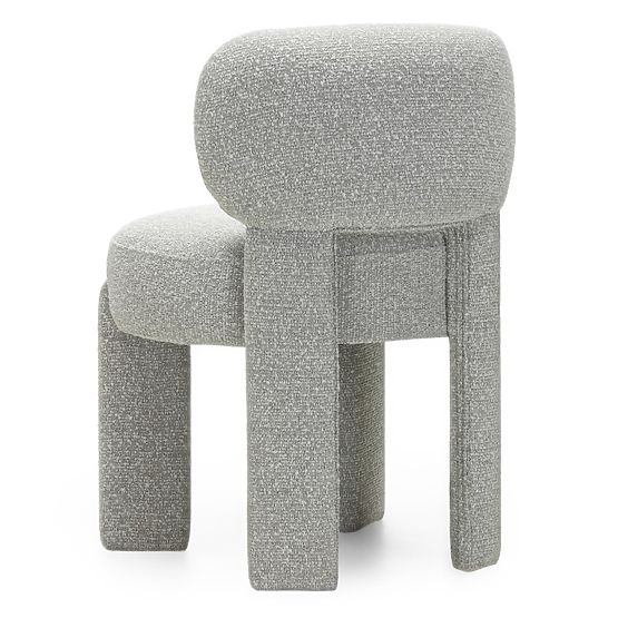 Sedia imbottita Falone grigia, boucle, forme arrotondate
