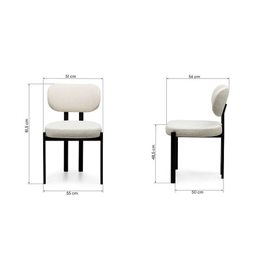 Sedia imbottita Flare, beige chiaro/gambe nere
