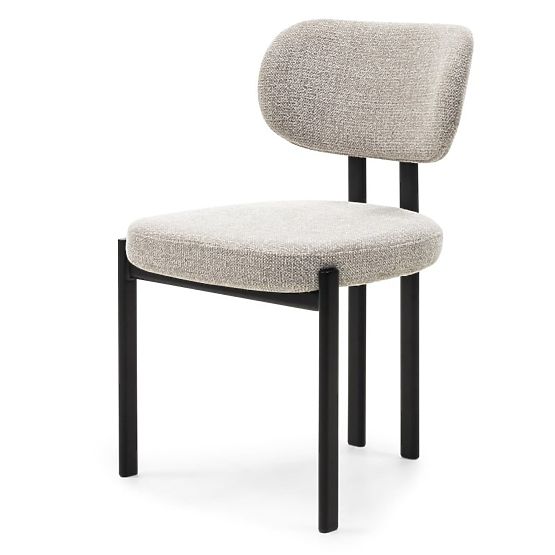 Sedia imbottita Flare, beige/gambe nere