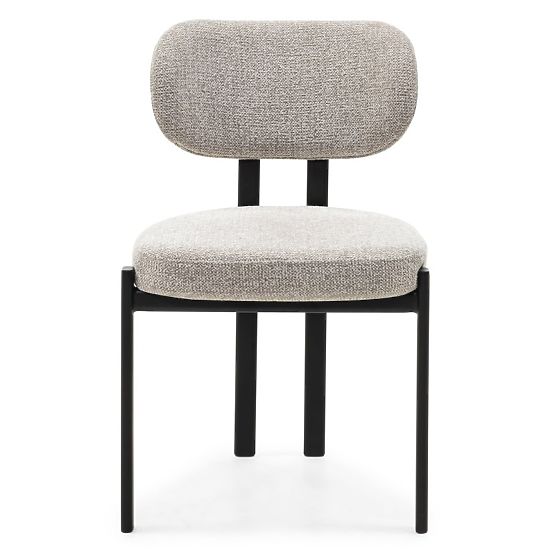 Sedia imbottita Flare, beige/gambe nere