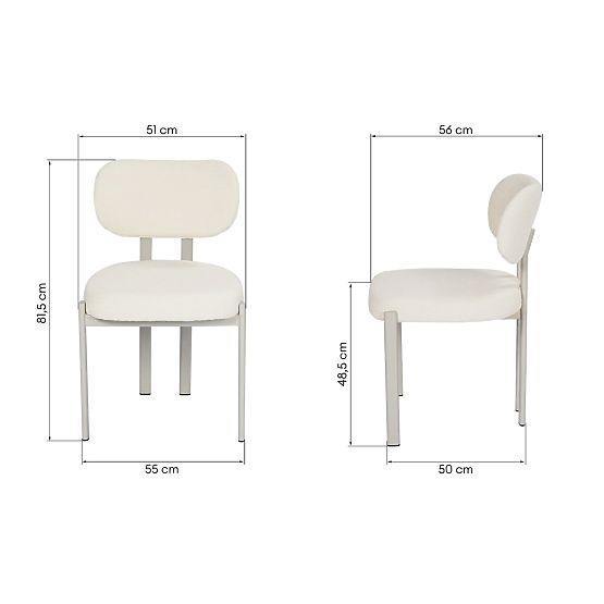 Sedia imbottita Flare, crema/beige