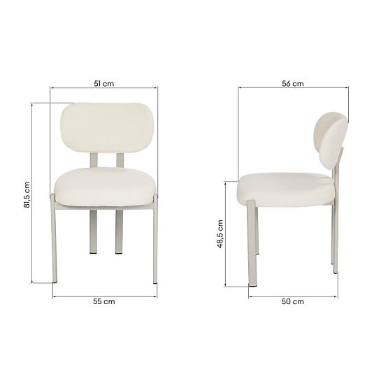 Sedia imbottita Flare, crema/beige