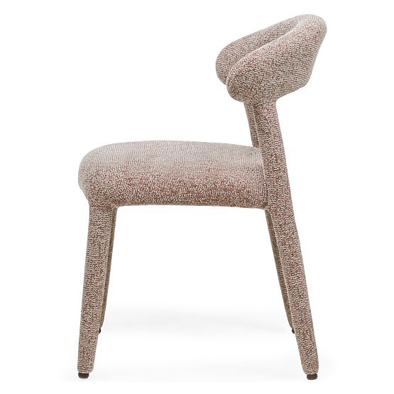 Sedia imbottita Hiroki, mélange beige-bordeaux