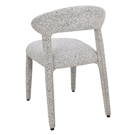 Sedia imbottita Hiroki, mélange beige-grigio