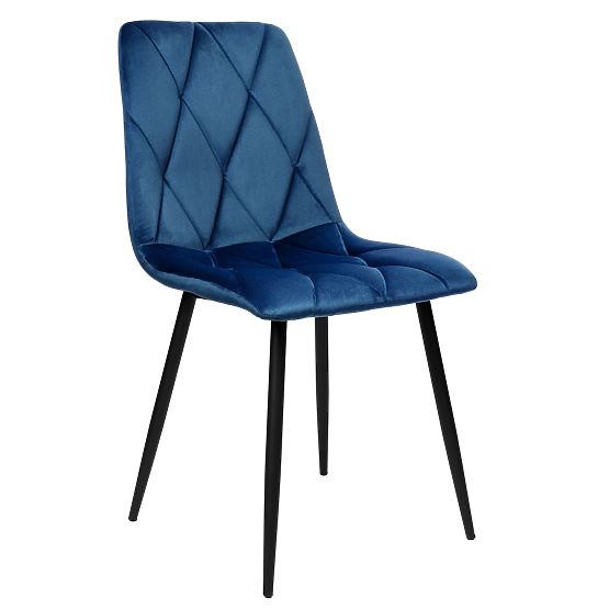 Sedia imbottita in velluto Madison blu Velvet