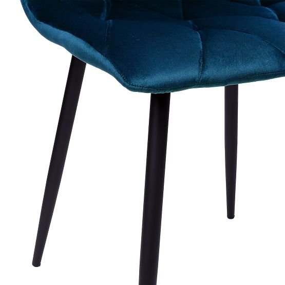 Sedia imbottita in velluto Madison blu Velvet