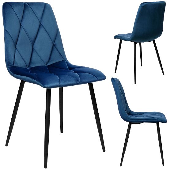 Sedia imbottita in velluto Madison blu Velvet