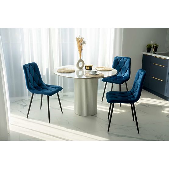 Sedia imbottita in velluto Madison blu Velvet