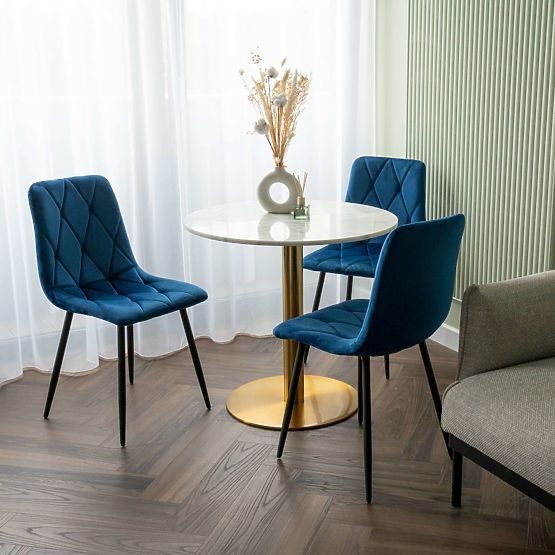 Sedia imbottita in velluto Madison blu Velvet
