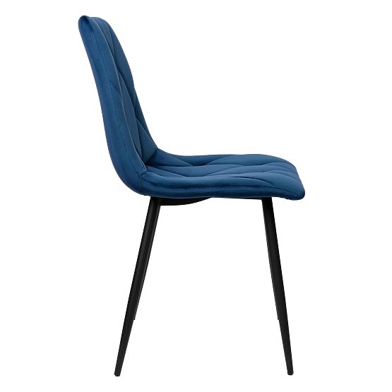 Sedia imbottita in velluto Madison blu Velvet