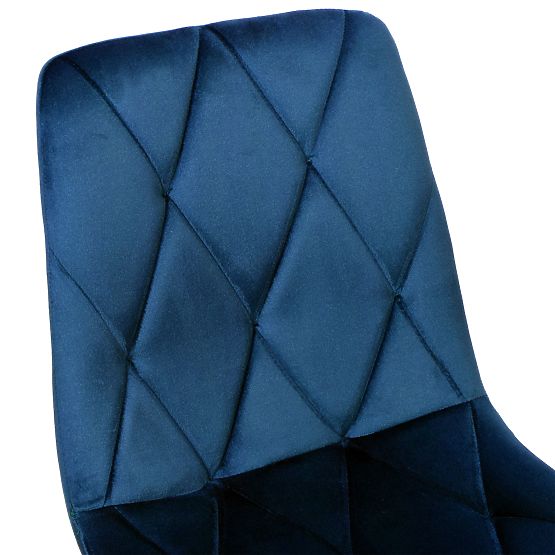 Sedia imbottita in velluto Madison blu Velvet