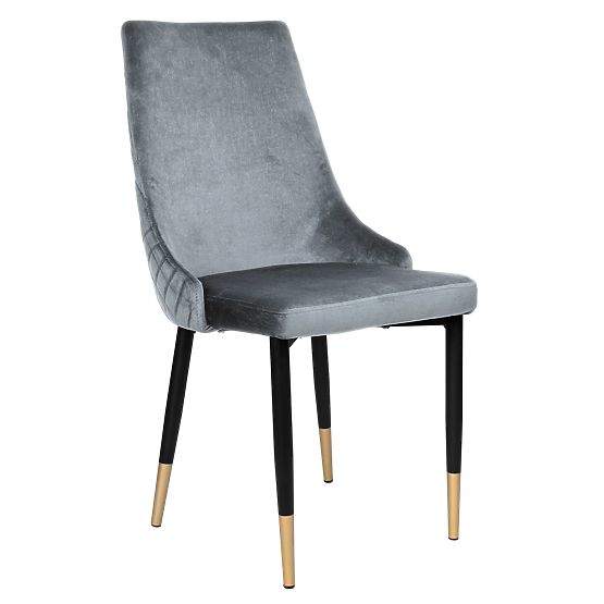 Sedia imbottita in velluto Vermont Velvet grafite